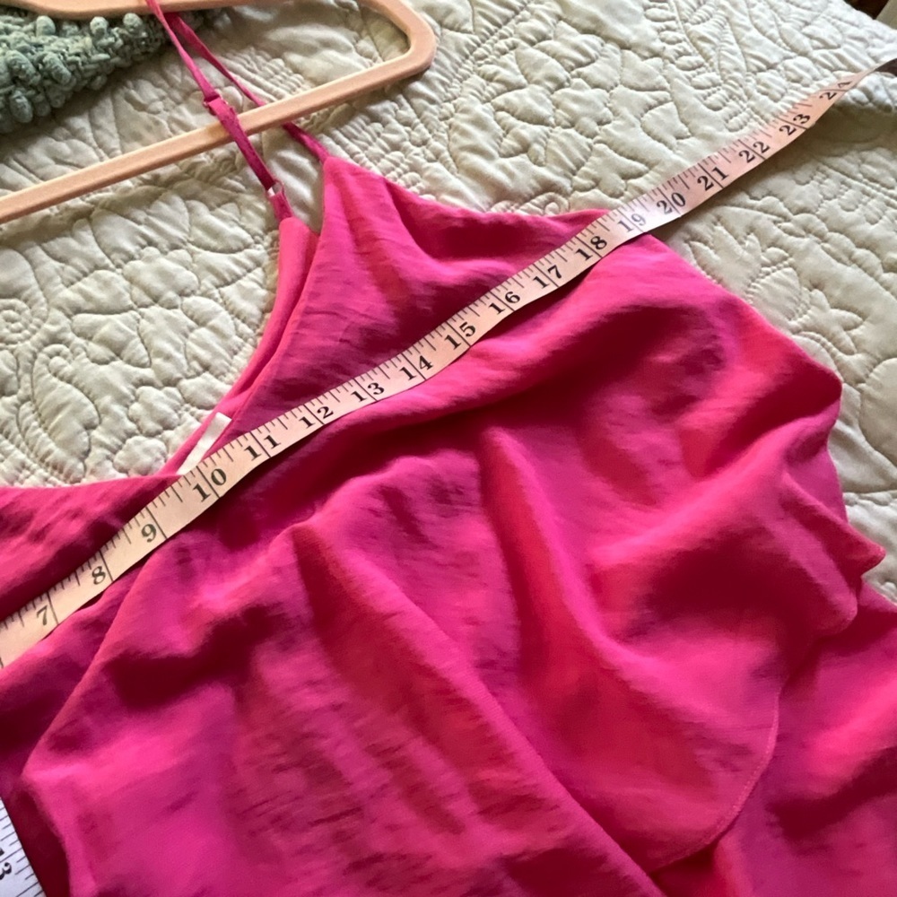Do+Be Hot Pink Tiered Ruffle Mini Dress Large - Picture 5 of 6